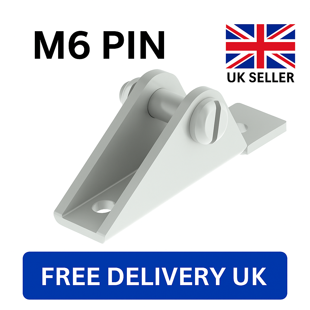 2x 8mm Pivot Gas Strut Brackets – Side Bolt Mount for Eye End Struts M6 Pin