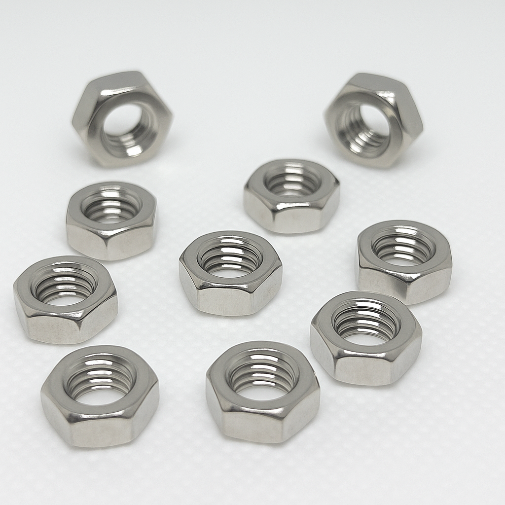 10x M6 Full Hex Nuts A2 Stainless Steel DIN 934 Metric Thread Rustproof