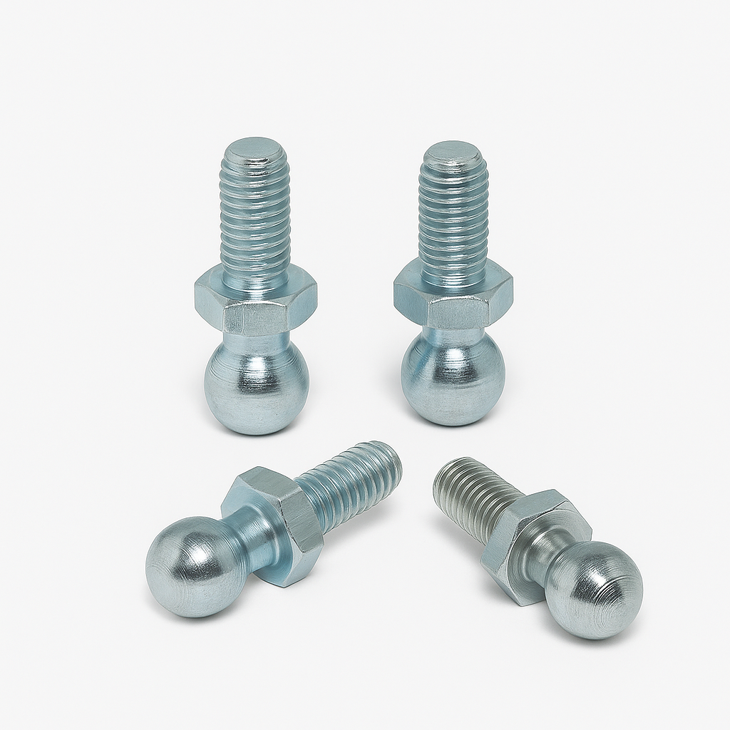 2x M6 Thread Ball Studs – 10mm Gas Strut Mounting Pins Zinc Plated Steel UK