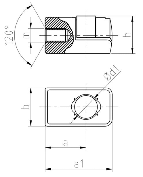 2x M6 Plastic Gas Strut End Fittings – 10mm Socket with Brass Thread Insert