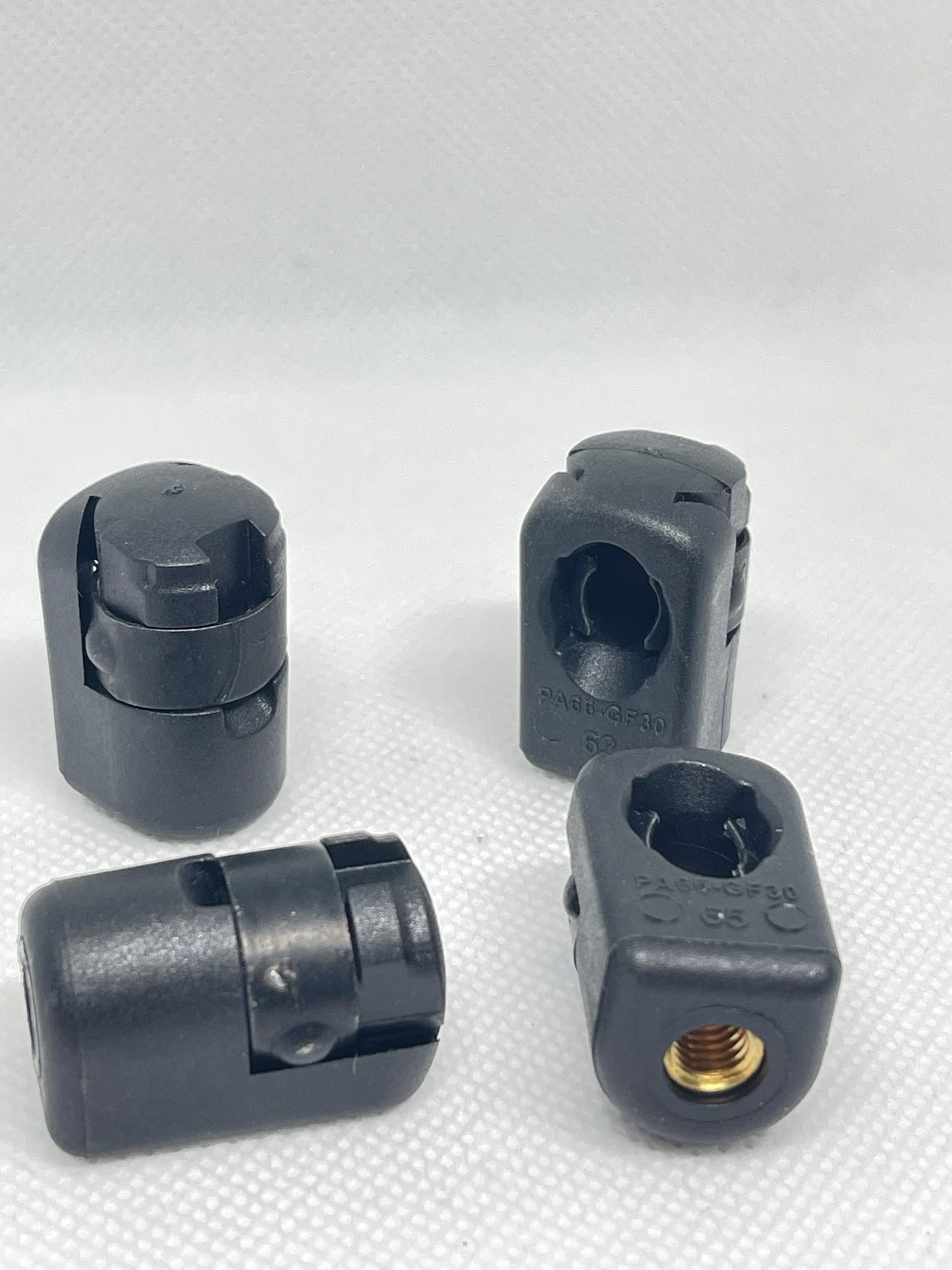 2x M6 Plastic Gas Strut End Fittings – 10mm Socket with Brass Thread Insert