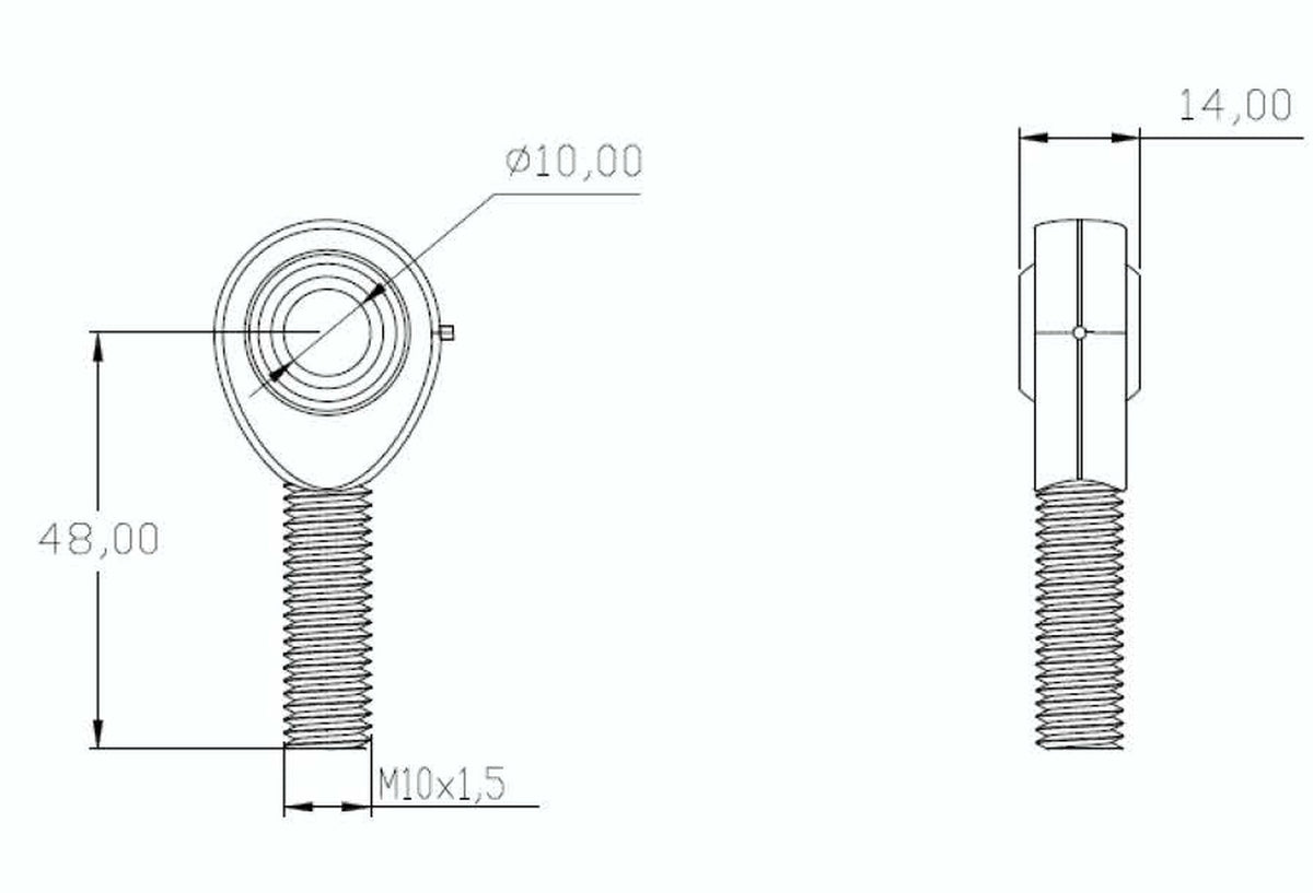 M10 Male Rod End Bearing POS10 10mm Bore LH Rose Joint – 2 Pack | SpringFix UK