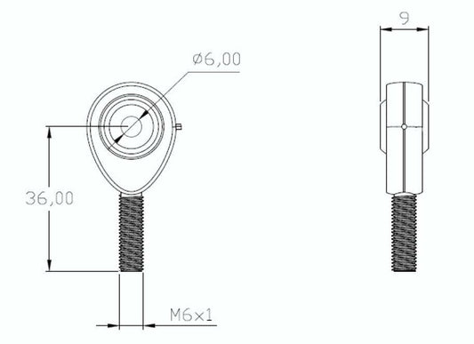 M6 Male Rod End Bearing POS6 6mm Bore LH Rose Joint – 2 Pack | SpringFix UK SpringFixUk