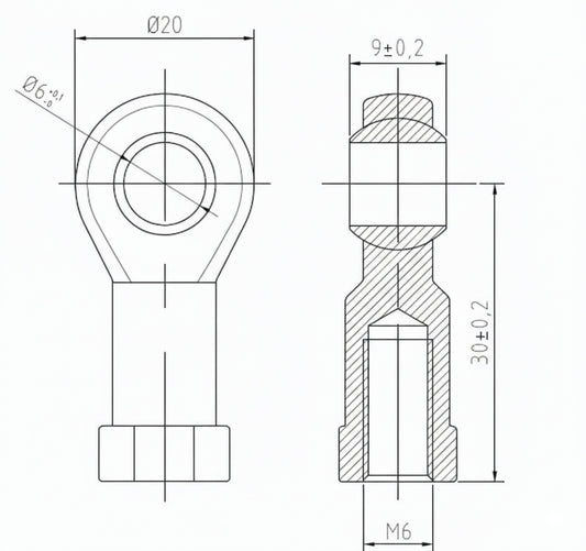 M6 Female Rod End Bearing PHS6 6mm Bore LH Rose Joint – 2 Pack | SpringFix UK SpringFixUk