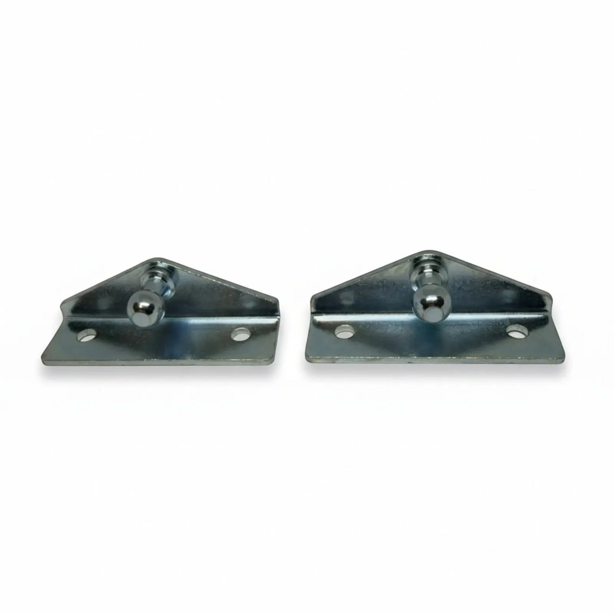 2x zinc plated steel low profile gas strut brackets with 10mm ball stud mounts | SpringFix UK