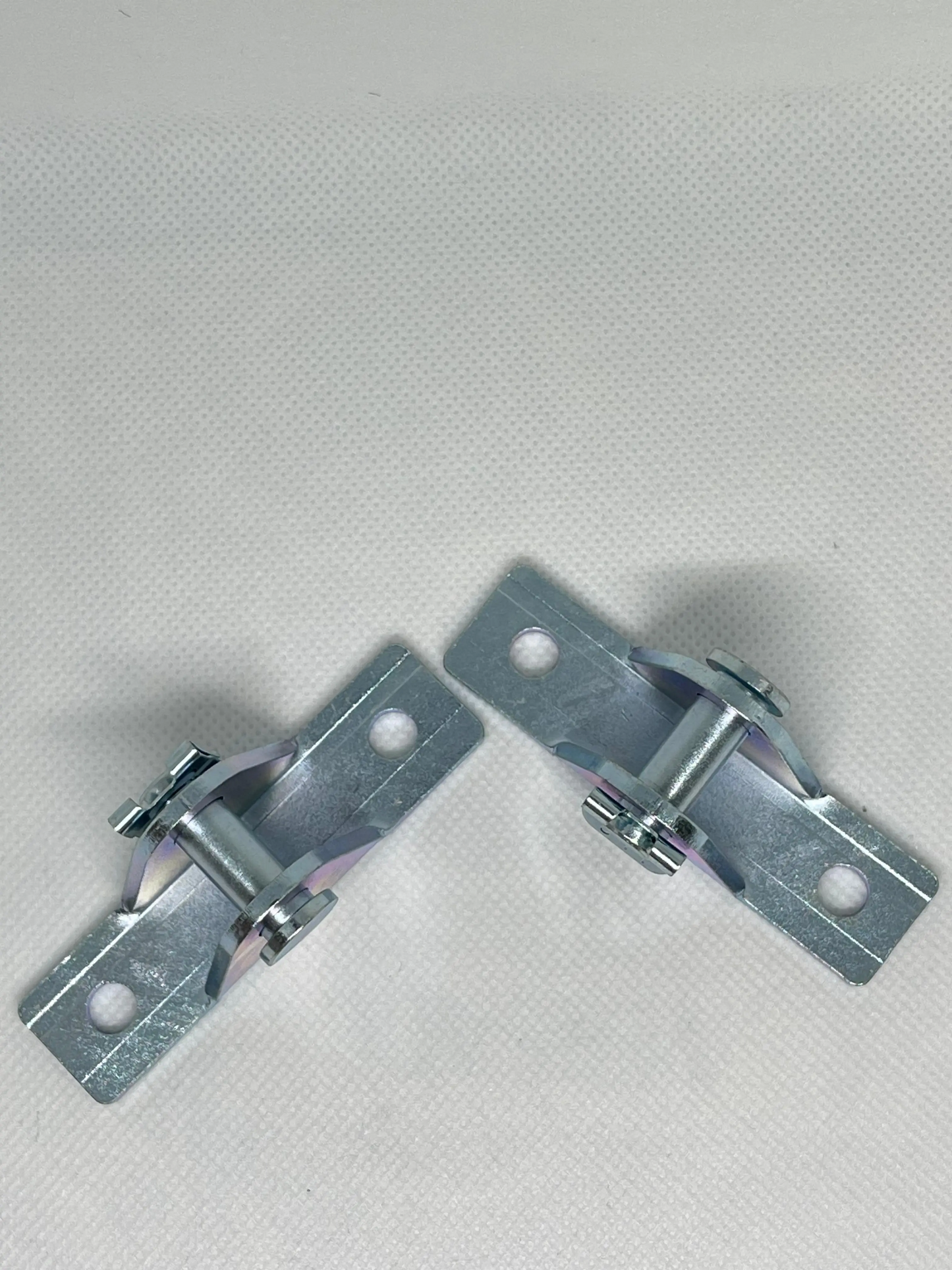 SpringFixUk pair of zinc-plated steel 8mm pin mount gas strut brackets with quick-fit clips.