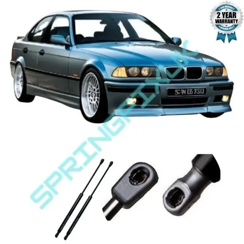 2x black steel gas struts for BMW 3 Series E36 front hood, OEM 51231960852, 320N, 365mm | SpringFix UK