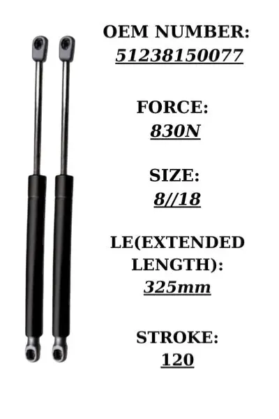 BMW 7 Series E38 Bonnet Gas Struts 830N 325mm Heavy Duty | 2 Pack | SpringFix UK
