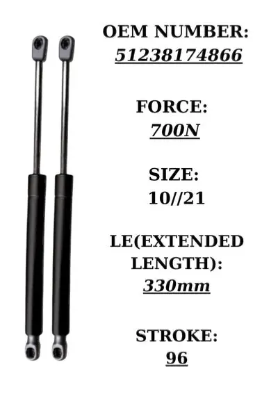 BMW 5 Series E39 Sedan Bonnet Gas Struts 700N 330mm | 2 Pack | SpringFix UK