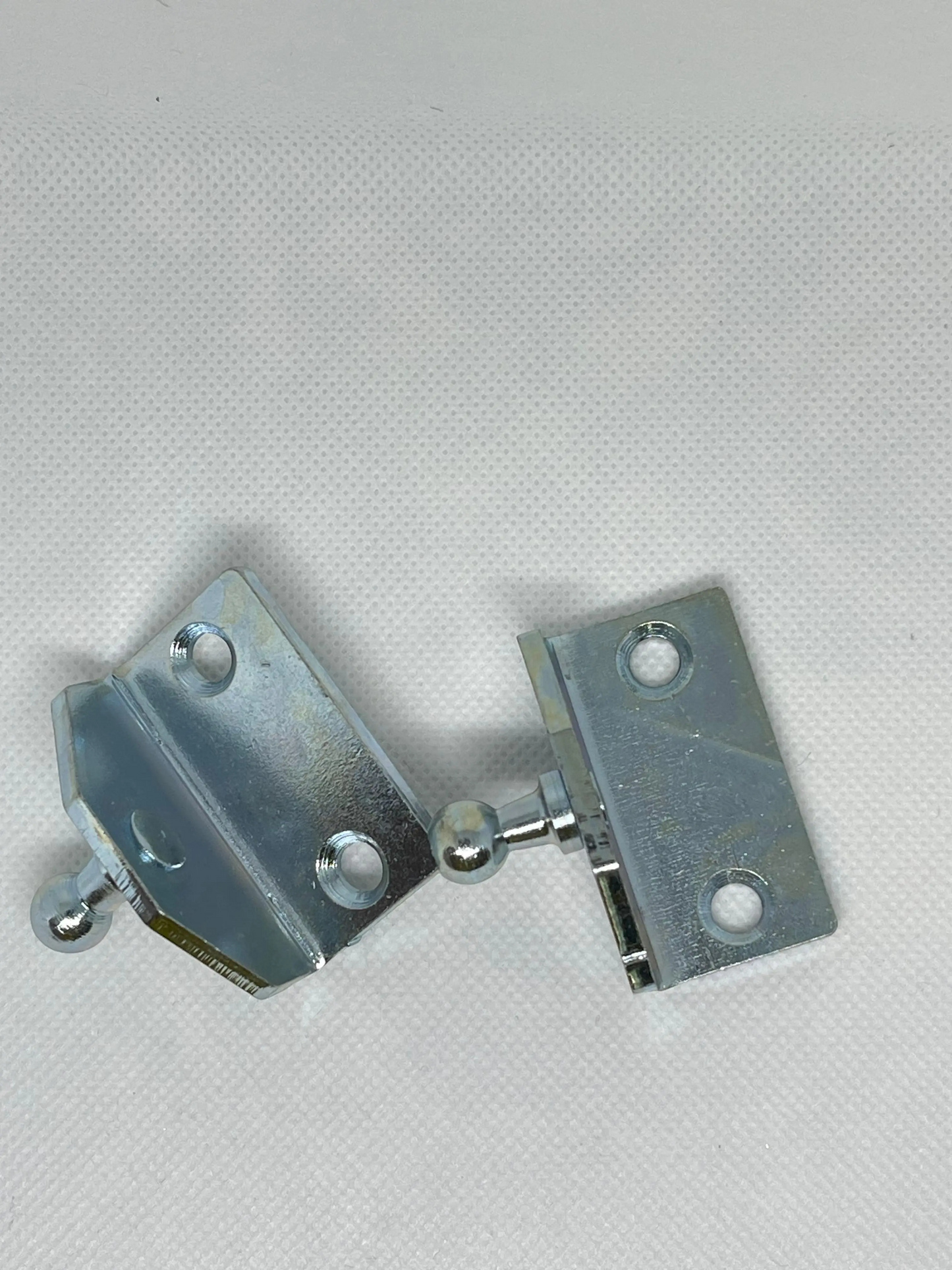 SpringFixUk pair of zinc-plated steel gas strut brackets with 10mm ball stud mounts for left-hand side installation.