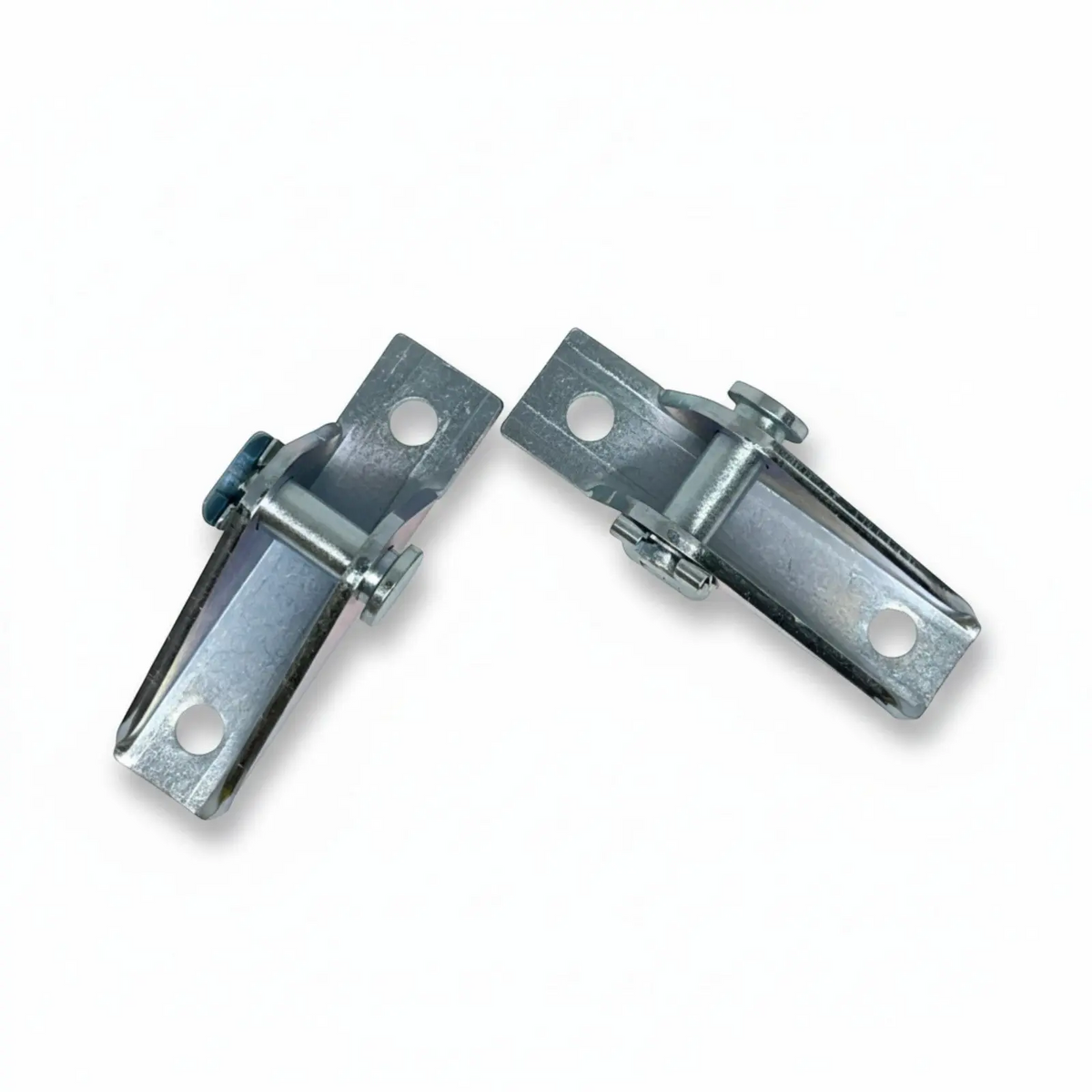 Pair of zinc-plated steel gas strut mounting brackets with 8mm ball pin clip-on quick release | SpringFix UK