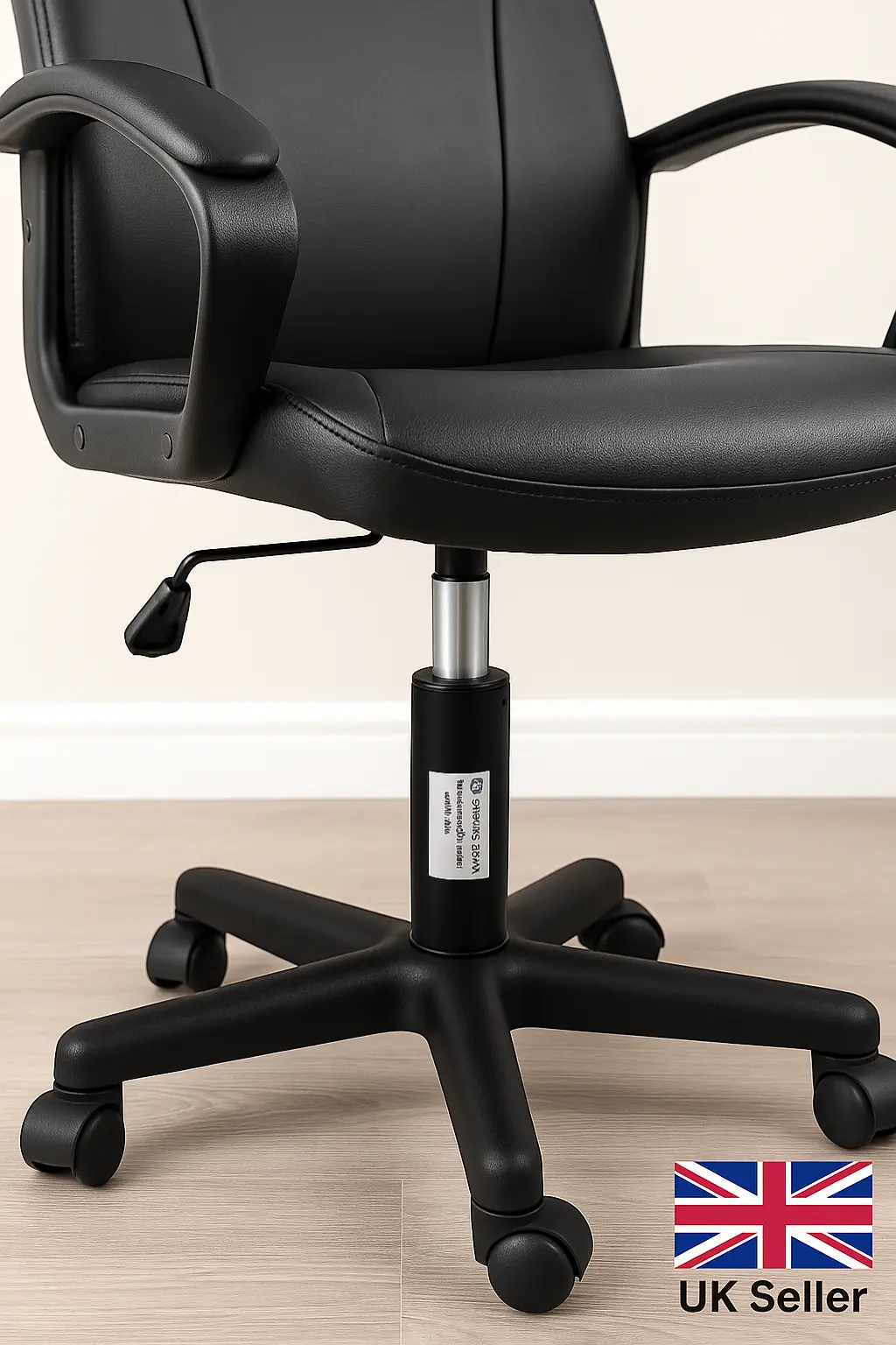 Heavy duty black office and gaming chair gas lift cylinder with chrome piston shaft, 260mm length | SpringFix UK