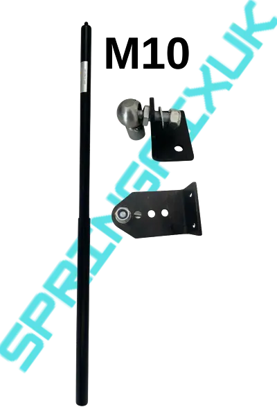 SpringFixUk 300N hydraulic gate closer arm set with M10 fittings and brackets for soft closing swing gates.