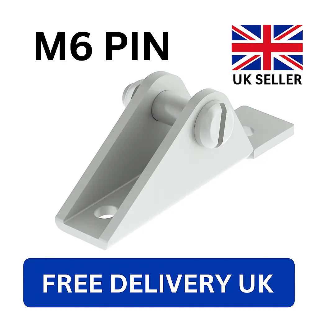 M6 pin type zinc-plated gas strut pivot hinge bracket for side mounting | SpringFix UK