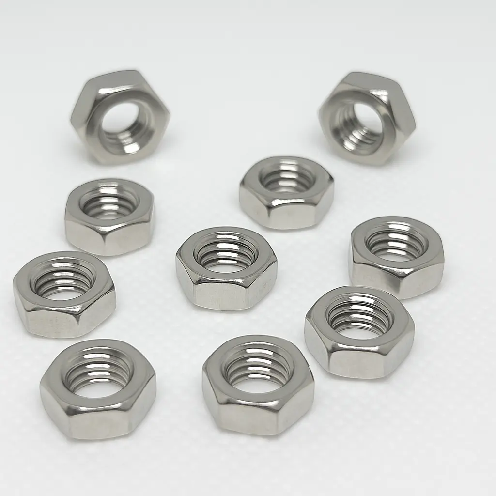 M6 A2 stainless steel hex nuts, DIN 934 standard, corrosion resistant, ideal for automotive and general fastening | SpringFix UK
