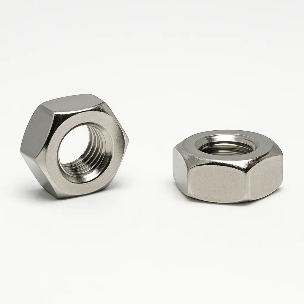 M6 A2 stainless steel hex nuts, DIN 934 standard, corrosion resistant, ideal for automotive and general fastening | SpringFix UK