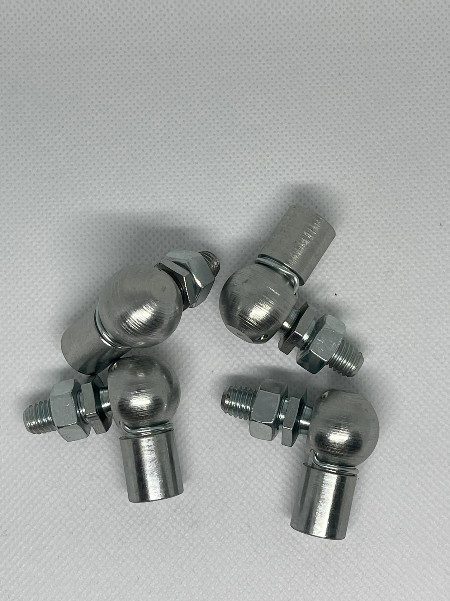 SpringFixUk 2x M8 zinc plated steel gas strut ball joint end fittings with 13mm ball and locking nuts.