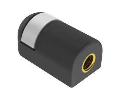 SpringFixUk M8 gas strut end fitting, black plastic with 10mm ball socket and brass insert.