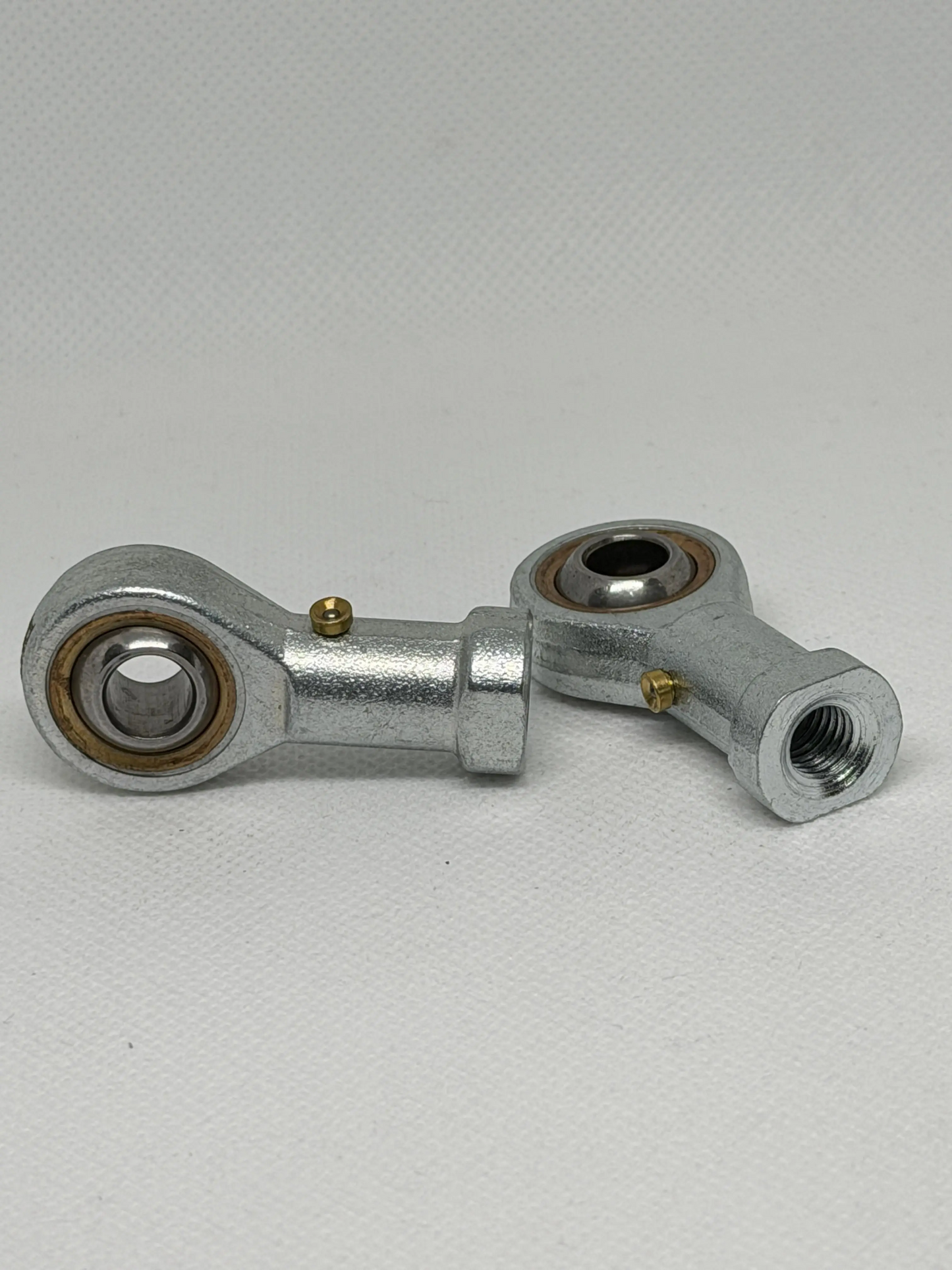 SpringFixUK pair of PHS8 M8 female rod end bearings with 8mm bore and right-hand thread, made of steel.