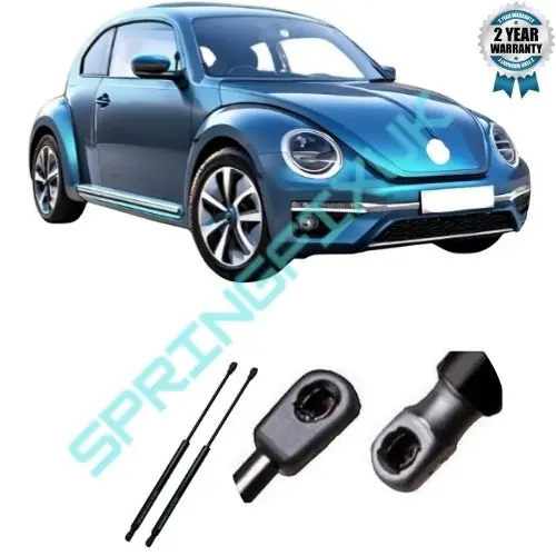 Pair of black bonnet gas struts for VW New Beetle, 270N, 677mm extended length | SpringFix UK