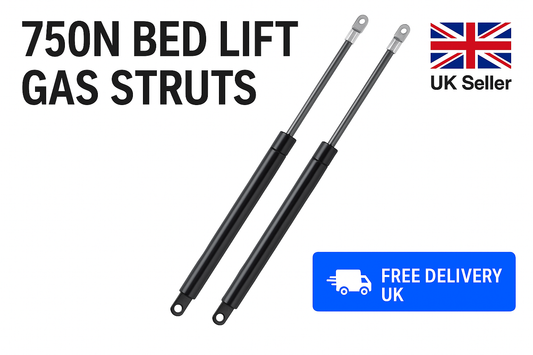 2x 750N Bed Lift Gas Struts – Heavy Duty Hydraulic Springs for Ottoman Bed UK