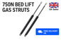 2x 750N Bed Lift Gas Struts – Heavy Duty Hydraulic Springs for Ottoman Bed UK