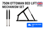 750N Ottoman Bed Lift Hinge & Gas Strut Set – Hydraulic Storage Lift Mechanism