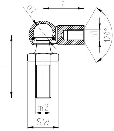 BJ10-2588 - BALL-JOINT EYELET DIN71802 10mm M8 SW10 END FITTINGS (4 Pcs)