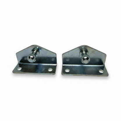 2x 10mm Ball Stud Gas Strut Side Mount L Bracket Zinc Steel