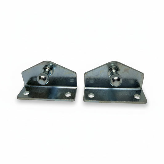 2x 10mm Ball Stud Gas Strut Side Mount L Bracket Zinc Steel
