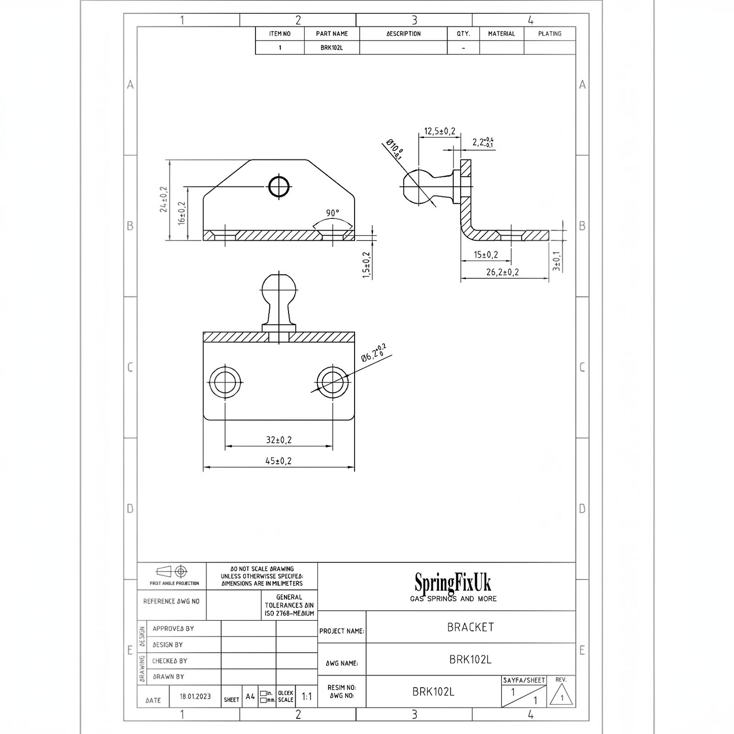 Gas Strut Mounting Bracket 10mm Ball Stud Left Side Mount Zinc – 2 Pack | SpringFix UK SpringFixUk