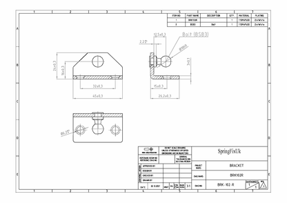 Gas Strut Mounting Bracket 10mm Ball Stud Right Angle Zinc – 2 Pack | SpringFix UK SpringFixUk