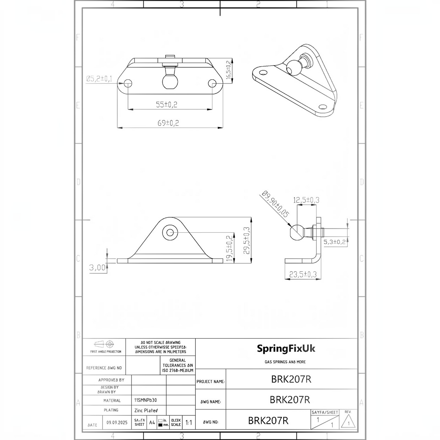 Gas Strut Mounting Bracket 10mm Ball Stud Right Mount Heavy Duty – 2 Pack | SpringFix UK SpringFixUk