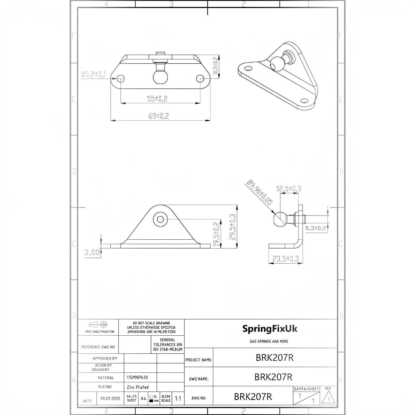 Gas Strut Mounting Bracket 10mm Ball Stud Right Mount Heavy Duty – 2 Pack | SpringFix UK SpringFixUk