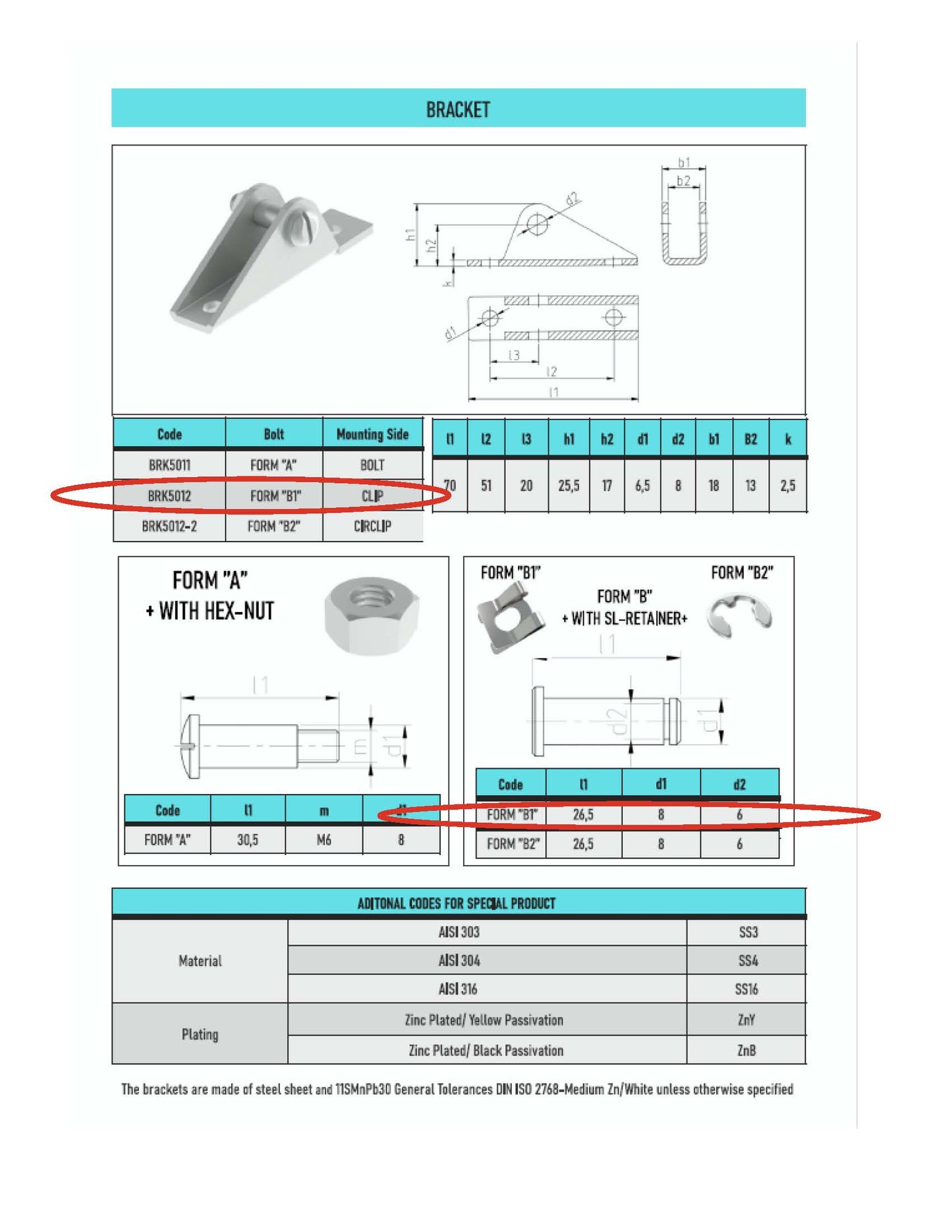 2x 8mm Gas Strut Clip-On Brackets Quick Release Ball Pin Mounts Zinc-Plated