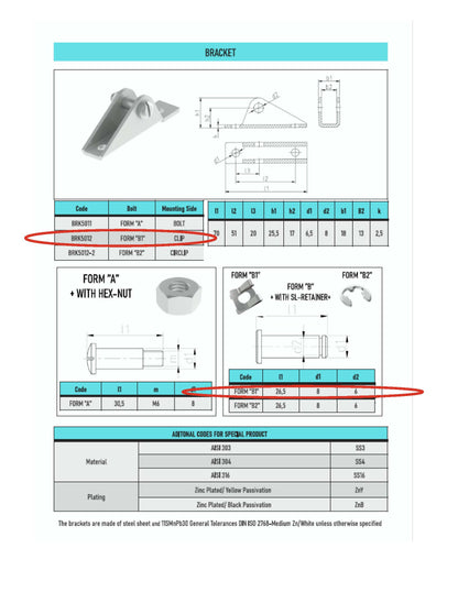 2x 8mm Gas Strut Clip-On Brackets Quick Release Ball Pin Mounts Zinc-Plated