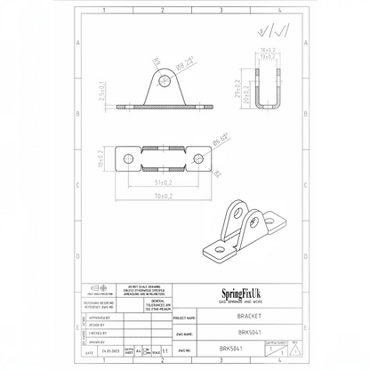 Gas Strut Mounting Bracket 8mm Pin M6 Bolt Side Mount Form A Zinc – 2 Pack | SpringFix UK