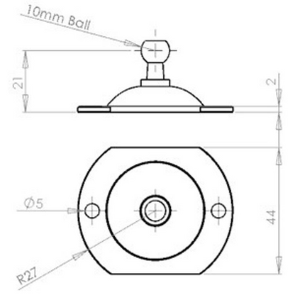Gas Strut Mounting Plate 10mm Ball Stud Flat Bracket Zinc Plated – 2 Pack | SpringFix UK SpringFixUk