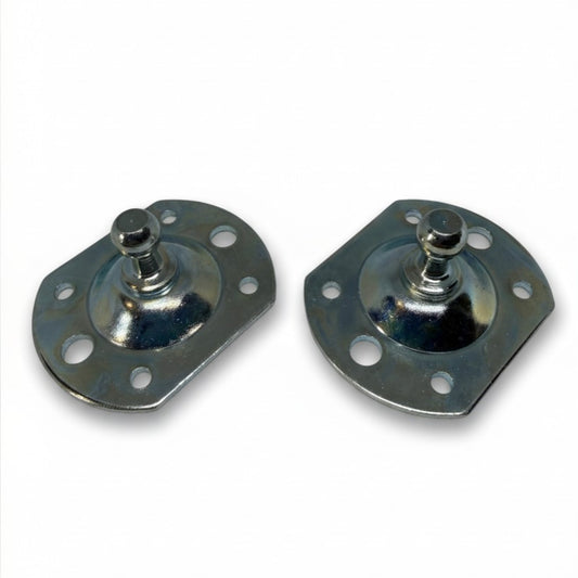 2x 10mm Gas Strut Ball Stud Mounting Brackets Flat Plate Zinc Plated Steel