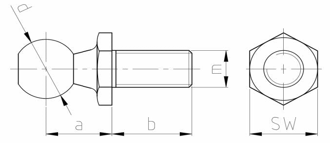 BS2- Ball Stud Fom A Dın71803 Pair Of 10mm Ball Pin Joint M6 For Gas Spring Strut End Fitting Multi Fit (2 Pcs)