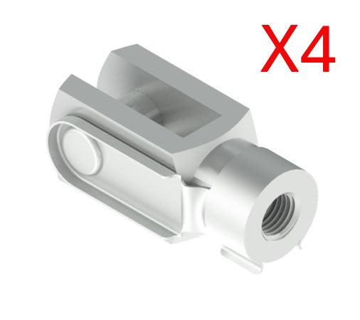 4x M6 Steel Clevis Yoke Fork End Joint with Pin – Zinc Plated DIN71752 – SpringFixUK