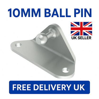 2x 10mm Gas Strut Side Mount Brackets Zinc-Plated Steel Ball Pin Fittings