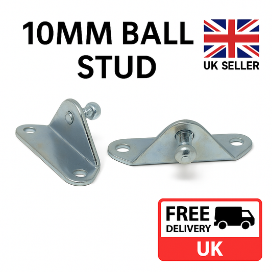 2x Gas Strut Bracket 10mm Ball Stud | Left Outside Steel Mount | BRK207L Form B