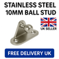 2x Stainless Steel 10mm Ball Stud Gas Strut Brackets | Side Mount UK Stock