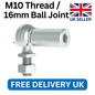 2x Gas Strut End Fittings M10 Thread - 16mm Ball Joint – Universal Connectors