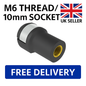 2x M6 Plastic Gas Strut End Fittings 10mm Ball Socket Brass Thread | UK SELLER