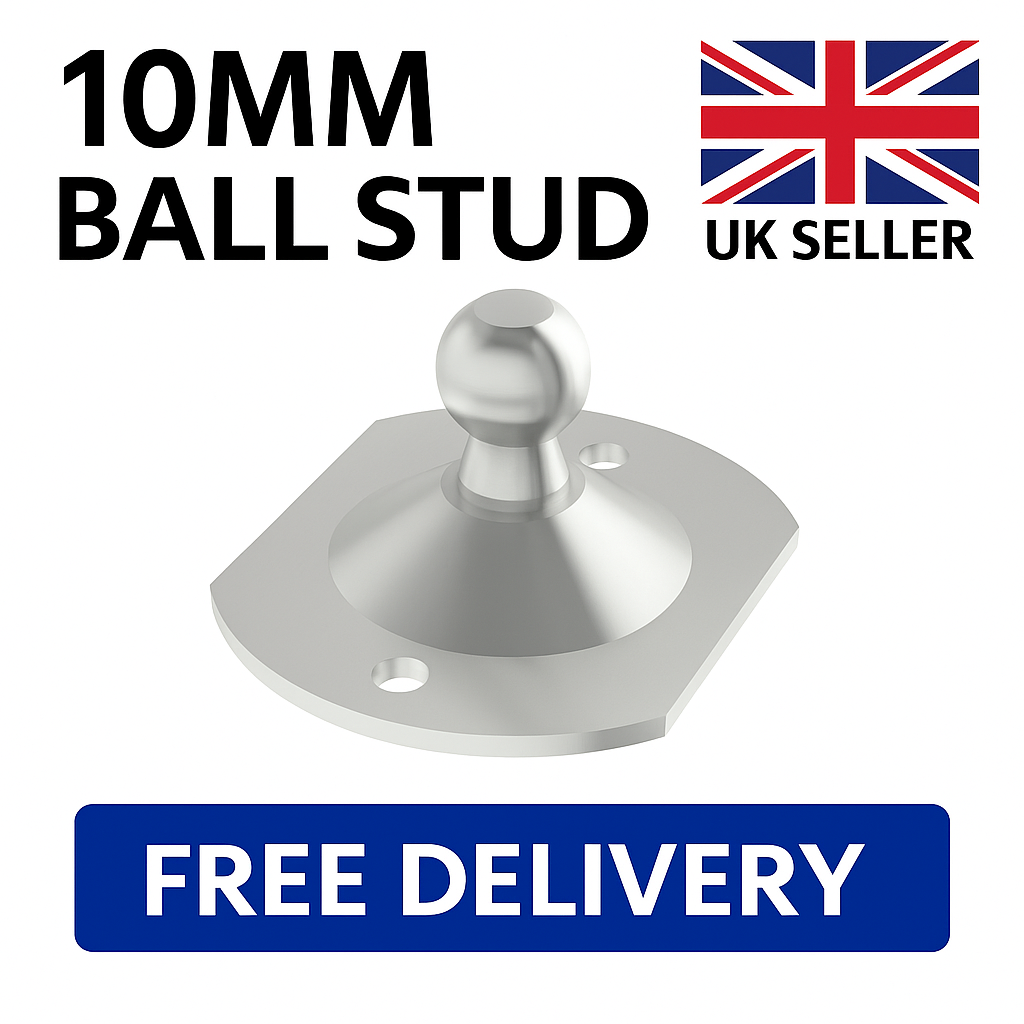 2x 10mm Gas Strut Brackets Fixed Ball Stud Zinc-Plated Steel Mount Fittings