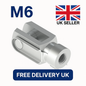 2x M6 Clevis Fork End Fittings with Spring Clip Zinc-Plated Steel DIN 71752