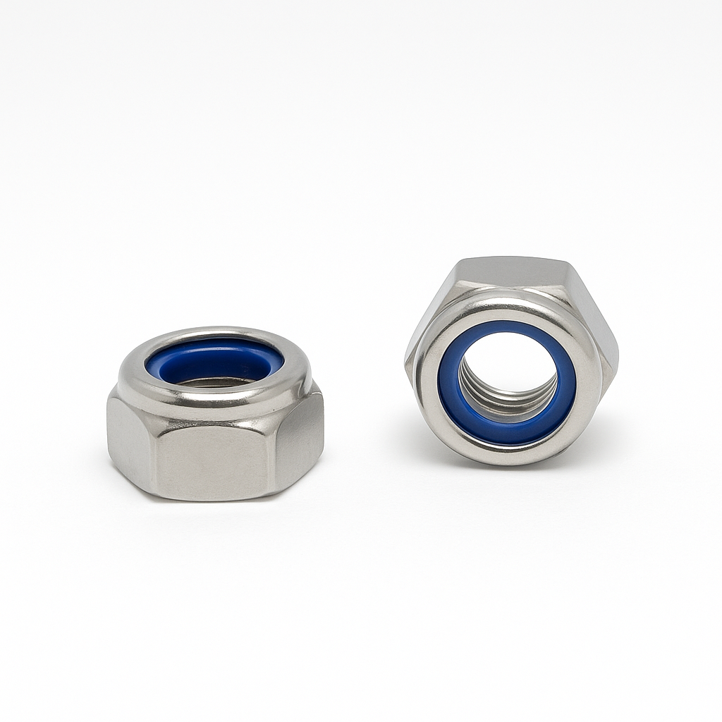 10x M8 Nyloc Lock Nuts A2 Stainless Steel Hex Anti Vibration DIN 985 Standard