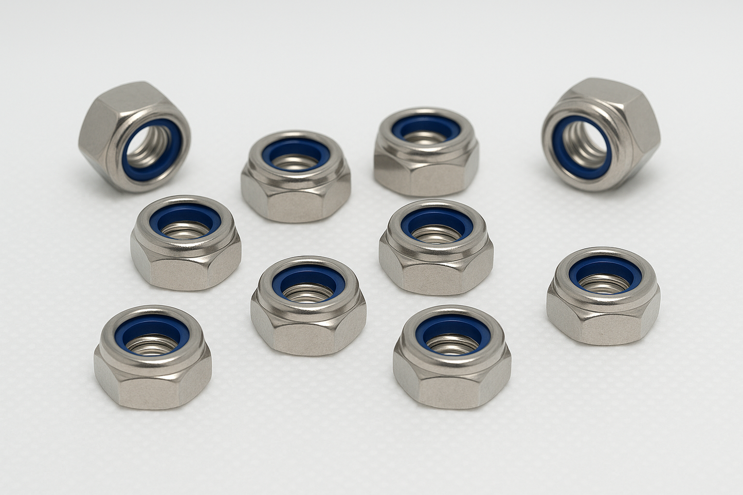 10x M8 Nyloc Lock Nuts A2 Stainless Steel Hex Anti Vibration DIN 985 Standard